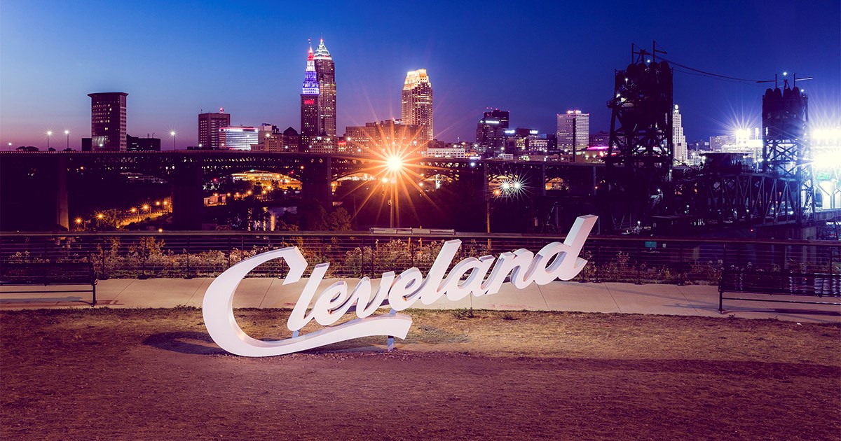 Cleveland Script and Skyline iPhone background